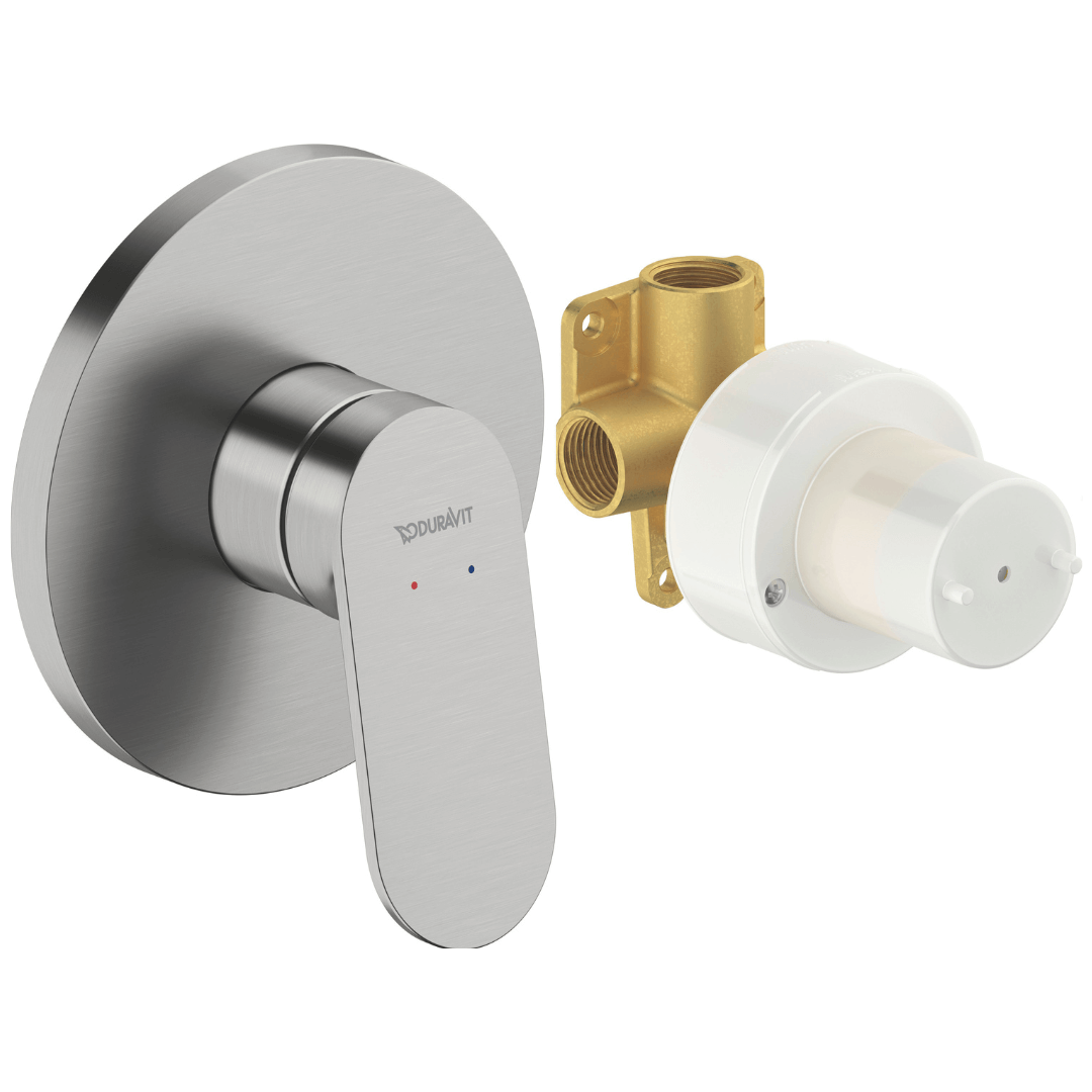 Duravit Wave Brushed Stainless Steel Shower Mixer | Stiles